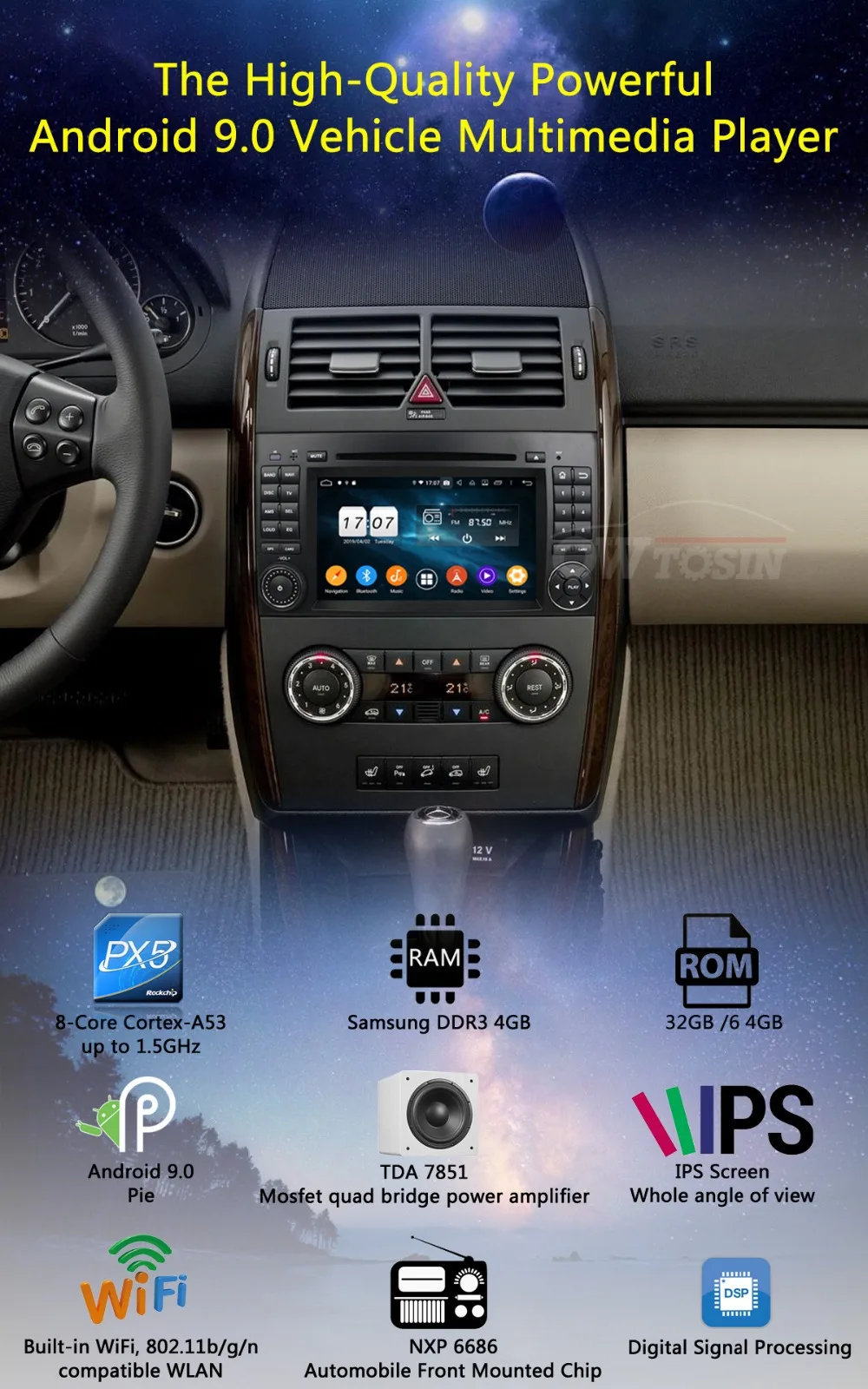 Clearance IPS 7" 8Core 4G+64G Android 9.0 Car DVD Player GPS Radio for Mercedes Benz A B Class W169 W245 Sprinter Vito Viano DSP Parrot BT 1 Clearance IPS 7" 8Core 4G+64G Android 9.0 Car DVD Player GPS Radio for Mercedes Benz A B Class W169 W245 Sprinter Vito Viano DSP Parrot BT 1