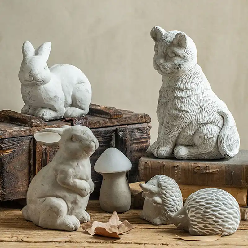 Realistische Outdoor Garten Beton Pilz Katze Kaninchen Hedgehog Modell Skulptur Garten Teich Statuen Decor Handwerk Aliexpress