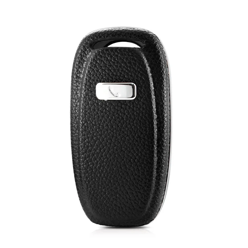 Топ Слои кожа Smart Remote ключа автомобиля чехол для ключа чехол крышку клавиатуры для AUDI A4L A6L Q5 S5 S7 A5 A7A8 2013 - Название цвета: Black