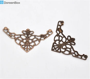 

Doreen Box Lovely 50 Copper Tone Filigree Triangle Wraps Connectors (B13802)