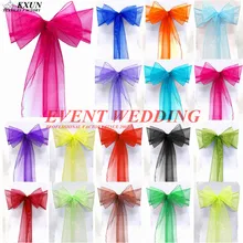 Красивые прозрачные ленты из органзы, свадебные украшения, чехлы для стульев, резиночка с бантом, украшения