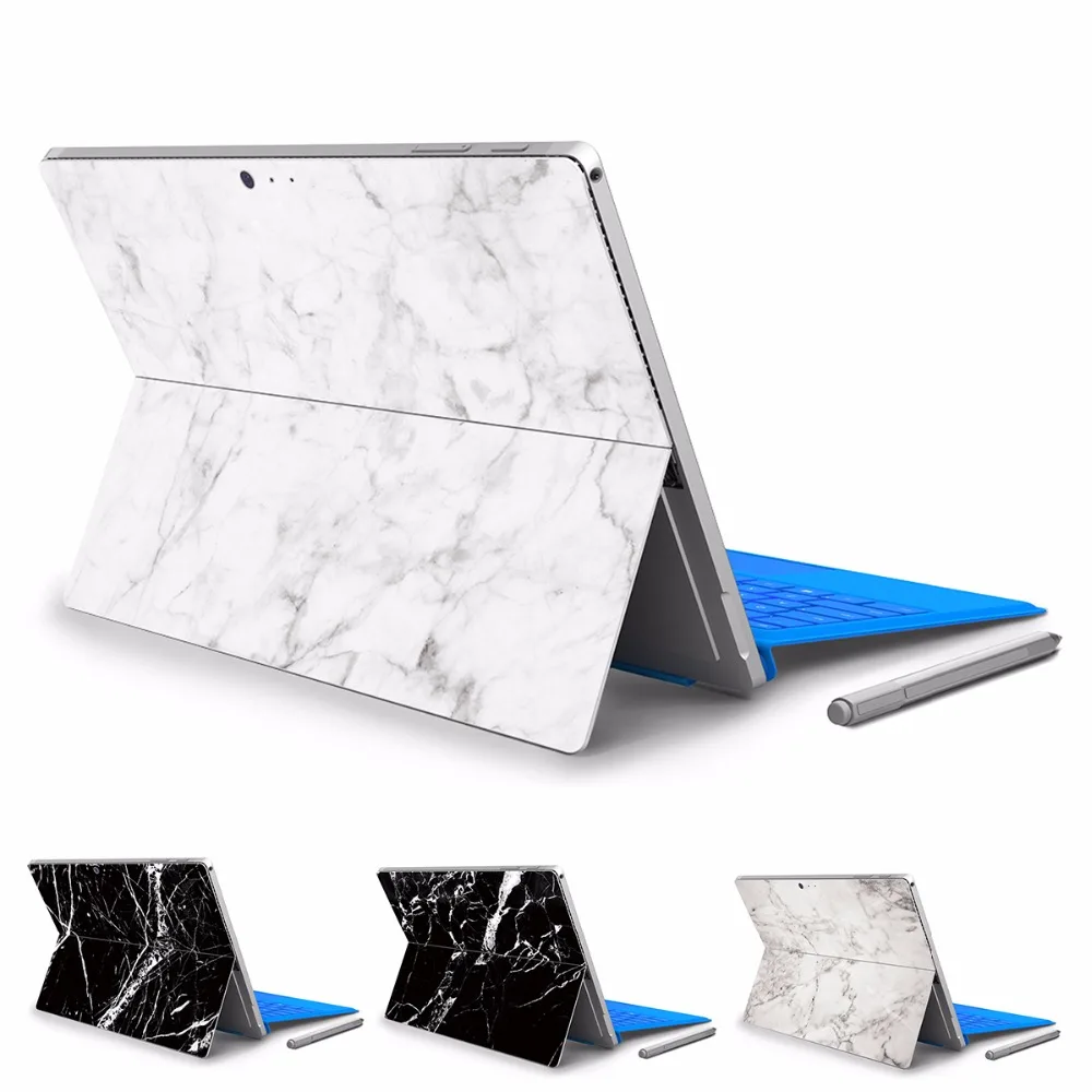 

YCSTICKER - For Micro Surface Pro 5 Vinyl Back Full Decal Tablet Sticker Marble Texture Print Skin Cover With Logo Cut Out&Gift