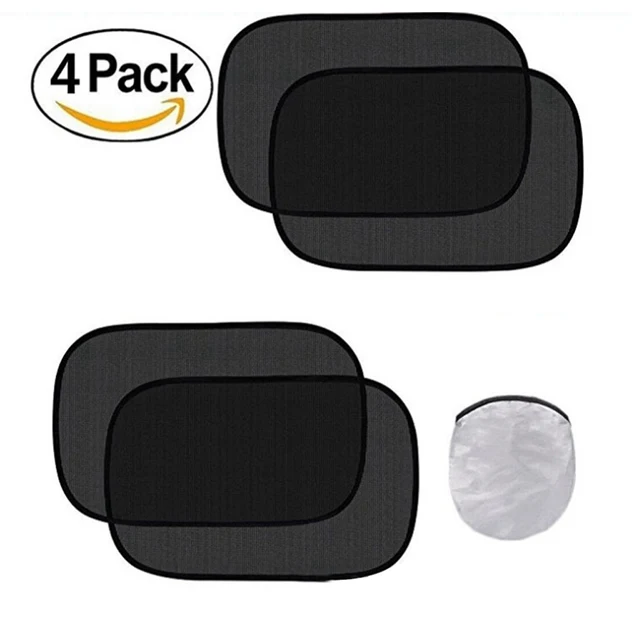 Super Quality 4pcs Black Side Car Sun Shades Rear Window Sunshades Cover Mesh Visor Shield Screen Interior UV Protection Kids