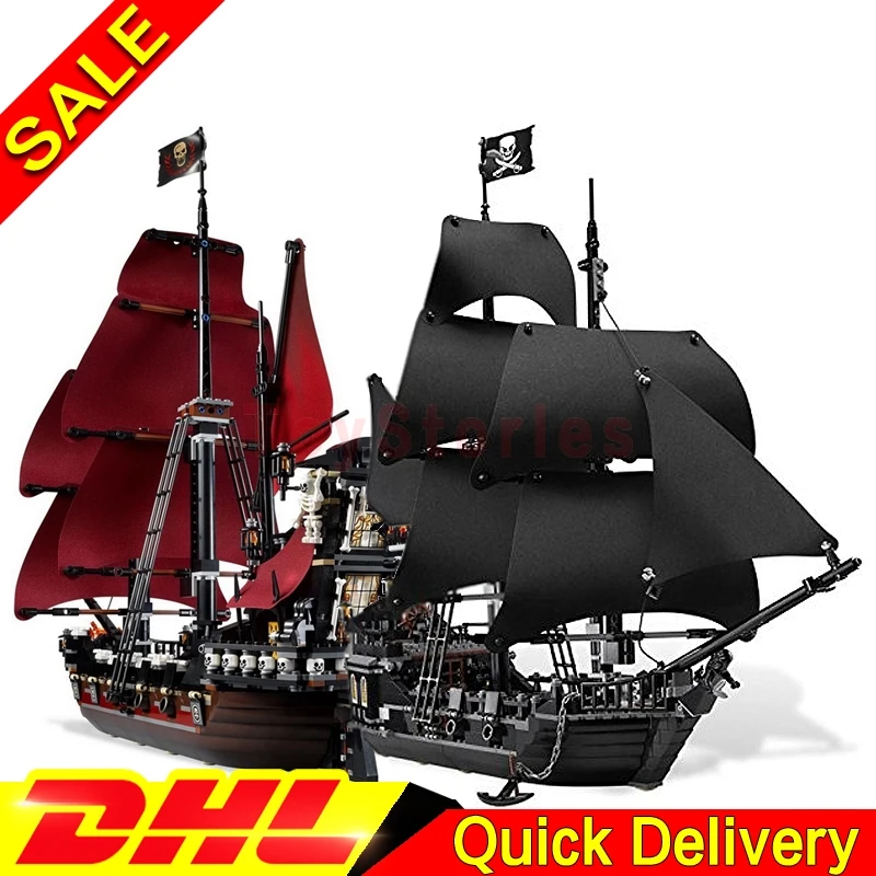 

LEPIN Pirates 16006 Black Pearl 16009 Caribbean Queen Anne's Reveage Model Building Kits Blocks Bricks legoings Toys 4184 4195