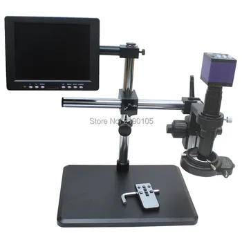 

HDMI HD USB Digital Industry Microscope Camera+Free adjustment of angle fine-tuning bracket+200X C-Mount Lens+LED+8-inch Monitor