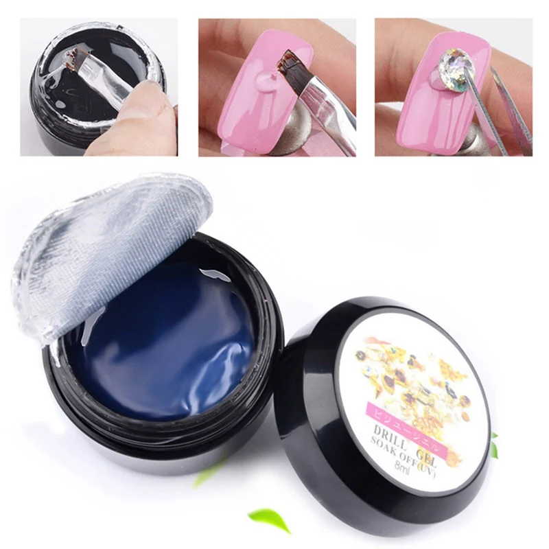 

Crystal Transparent Nail UV Gel 5ml Clear Nail Rhinestones Adhesive Glue 3D Effect Manicure Nail Art Tools