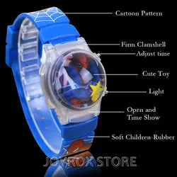 JOYROX светодио дный LED силиконовые детские часы раскладушка желе цифровые наручные часы Горячая Мультфильм каучуковый ремешок обувь для