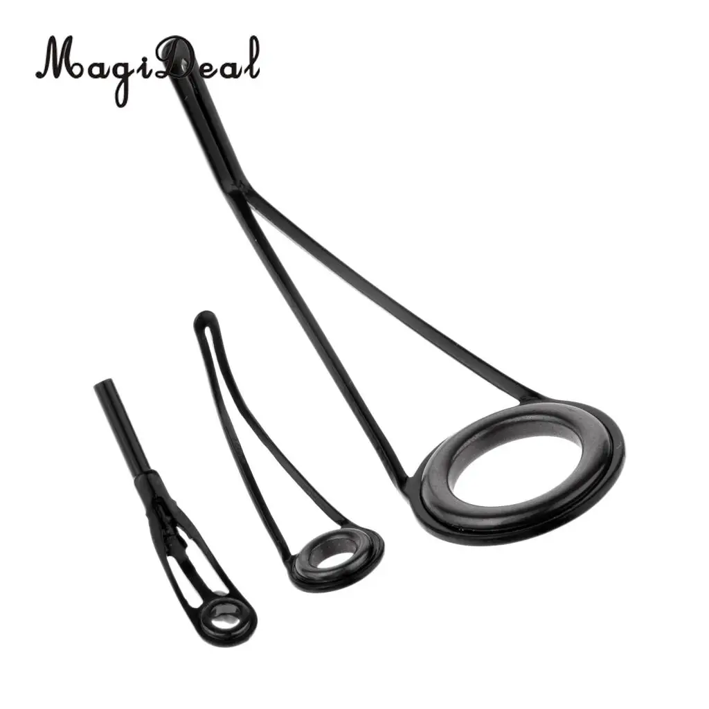 8pcs Fishing Rod Rings Stainless Steel & Ceramic Fishing Rod Guides Rings 0.28cm - 1.1cm Repair Kit DIY