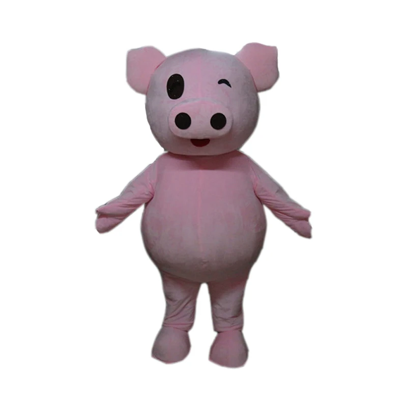 

Custom Pink Pig Mascot Costume Adult Size Animal Cosplay Costume With A Mini Fan Inside Head For Commercial Advertising Party