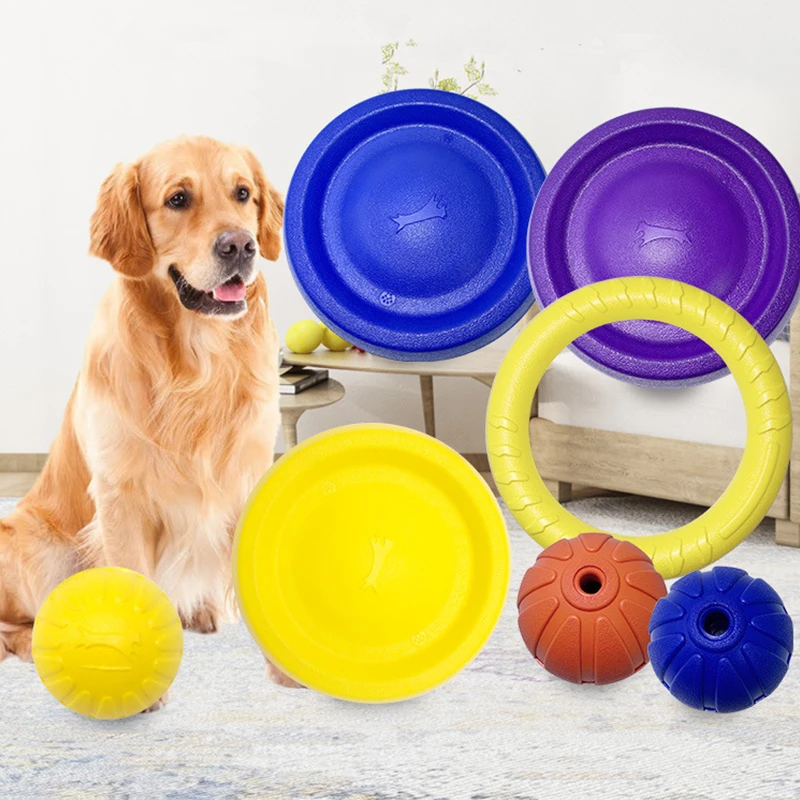 

Fashion EVA Pet Chewing Toy Pull Ring Ball Bone Flying Discs Toy for Cat and Dog Chewing Training Dog Toys Pet Supplies