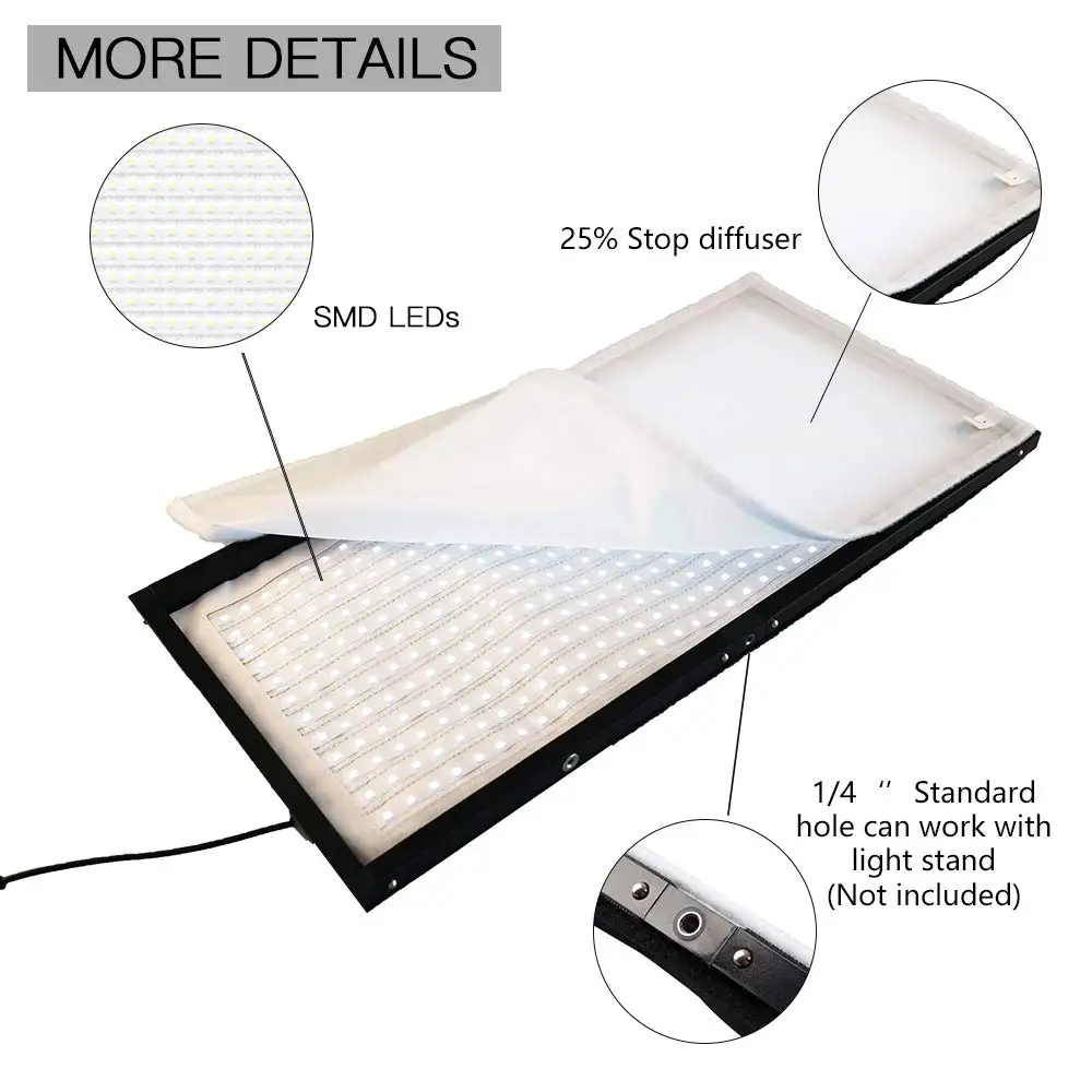 capsaver FL-3060 Portable LED Video Light Photographic Lighting led Light Panel for Vlog Camera You
