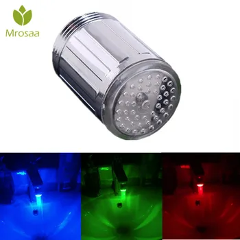 

Mrosaa LED Light Water Faucet Tap Heads M24 Temperature Sensor 3 Color Changing RGB Glow Bathroom Shower Faucet Nozzle Aerators