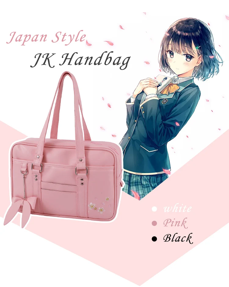 Sakura, японские студенческие сумки, сумки для старшеклассников, JK, Униформа, сумка унисекс, сумка на плечо, искусственная кожа, женская подвеска с бантом