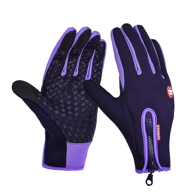 Полный палец водонепроницаемые противоскользящие дышащие рыболовные перчатки прочные рыболовные велосипедные перчатки Pesca фитнес Карп рыболовные аксессуары - Цвет: Фиолетовый