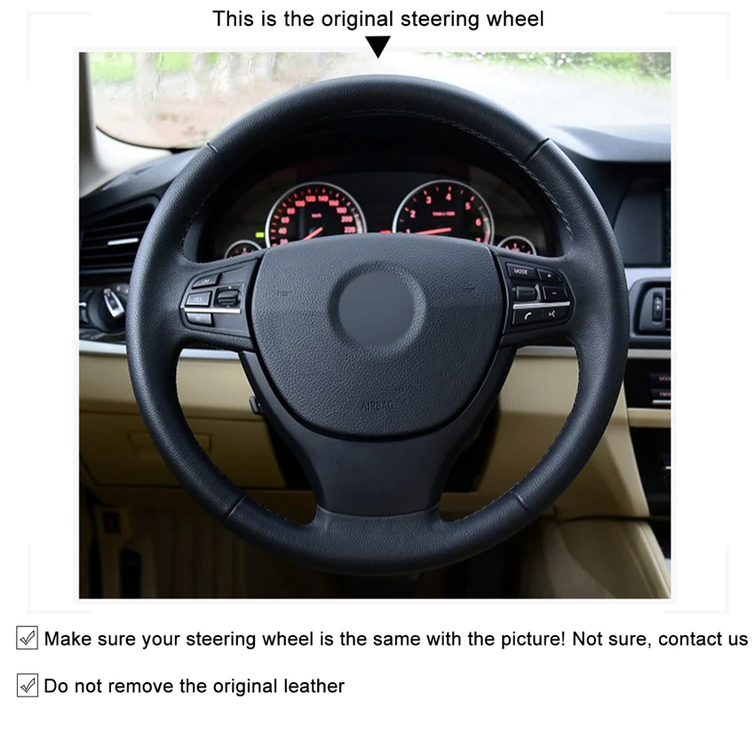Черная искусственная кожа Чехол рулевого колеса автомобиля для BMW F10 F07(GT) 2009- F11(универсал) 2010- F01 F02 2008
