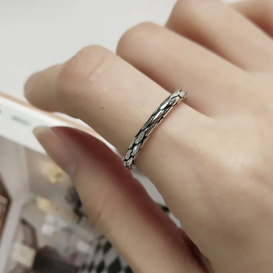 

New chain design vintage 925sterling silver solid weaved open rings corn chain shape fingers trendy jewelry drop free