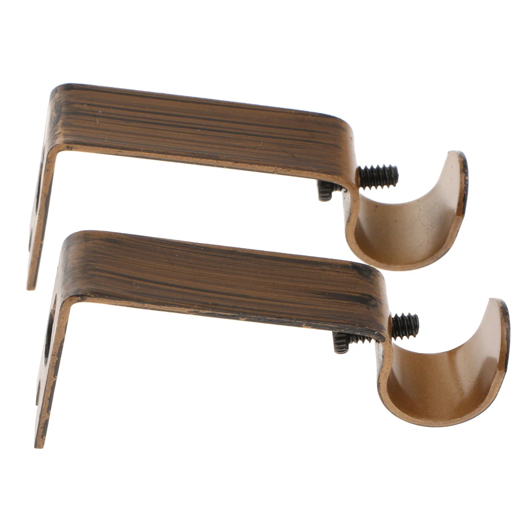 2Pieces Curtain Rod Wall Bracket Holder for 0.62 inch Rod,Durable,includes mounting screws