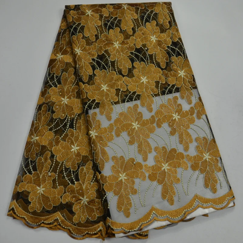 

AfricanLace Fabric 2018 with beaded and Embroidered French Laces Fabric High quality and very fashionable for beautiful cloth-30