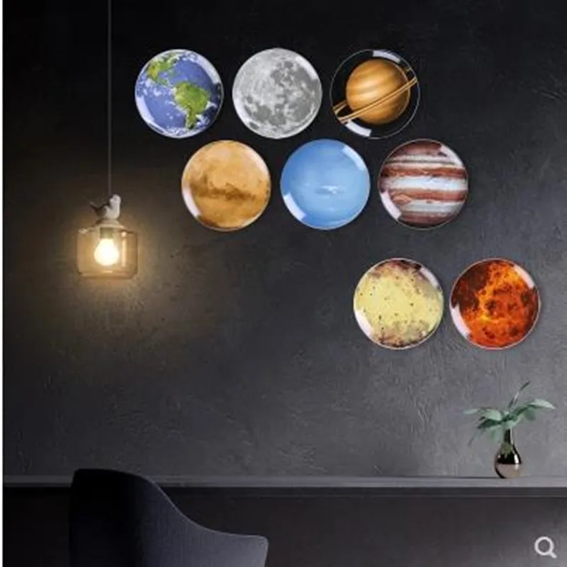 Planetary Plates Decorative Hanging Plates Creative Wall
