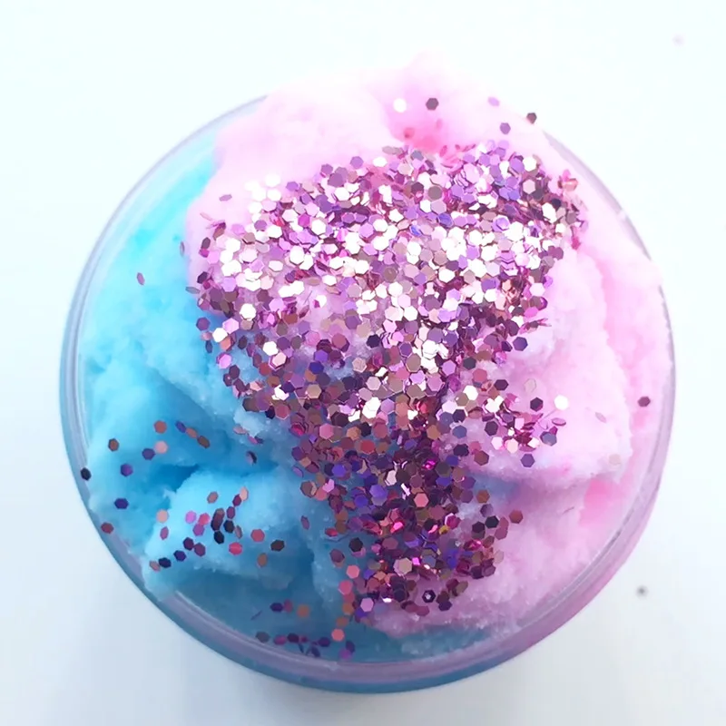 60ML Crystal dynamic Sand Cotton fluffy Slime toys Mud Hand Pulled DIY Plasticine magnet light clay