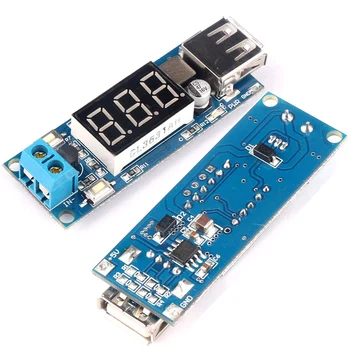 

4.5-40V DC 12V to DC 5V Volt Step-down Module Practical USB Charger Buck Converter Modules LED Voltmeter HW-318 Limit Voltage