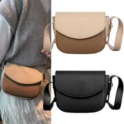 2019 новые модные женские сумка через плечо цвет ПУ полукруг Винтаж Сумка Регулируемый ремень LBY2019