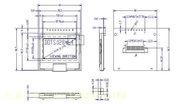 1,4 дюймов 128x64 128*64 COG 12864 ЖК-модуль st7565 контроллер 3,3 V/5 V серая и белая подсветка 8PIN 4 провода SPI интерфейс