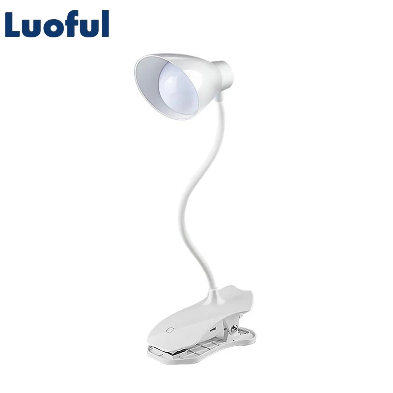 

USB Rechargeable Gooseneck LED Desk Light Clip Light Dimmer Flexible Reading Table Lamp Luminaria Touch Switch Sensor Night Lamp