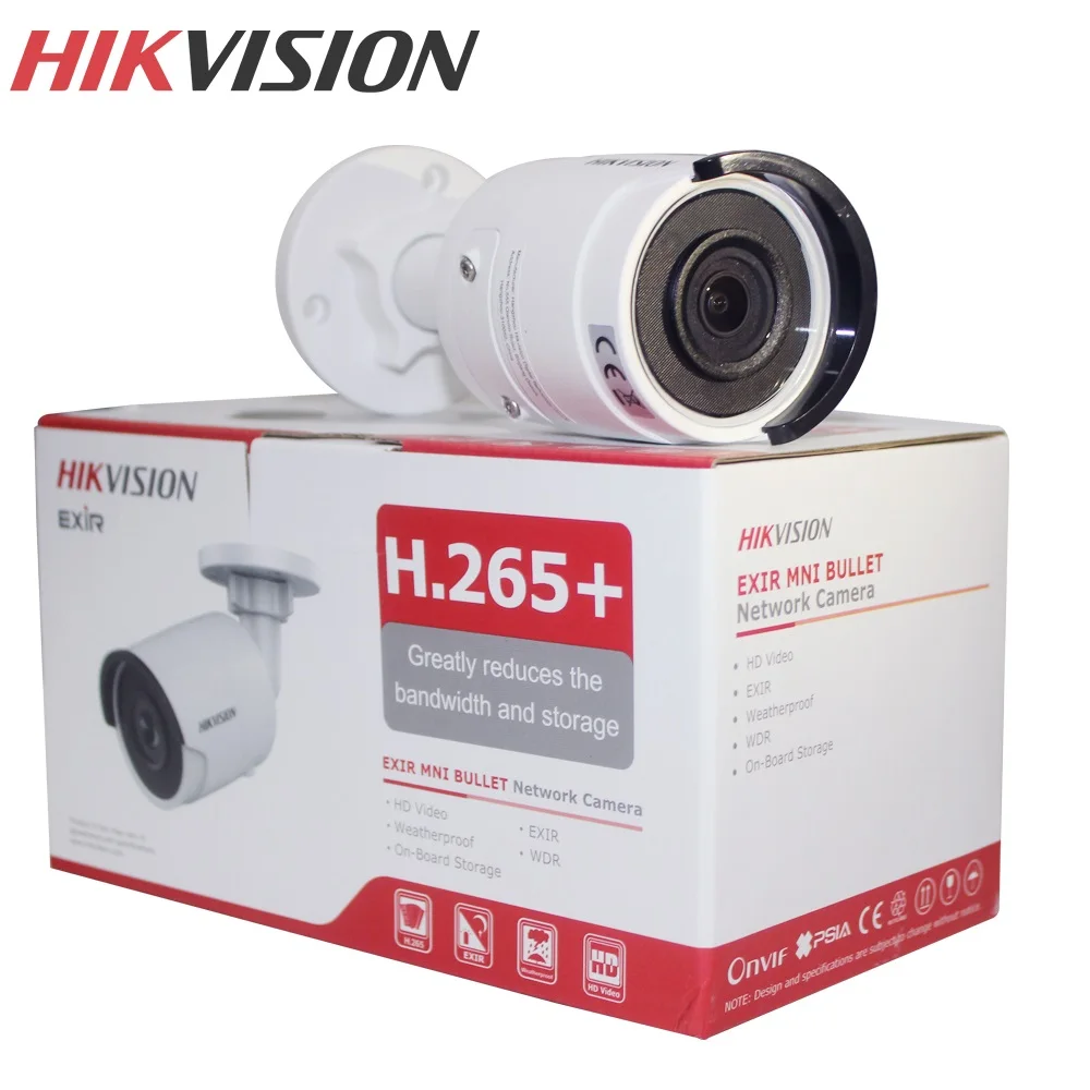 Hikvision видеонаблюдения 4CH CCTV комплекты 4MP пуля сетевая IP камера DS-2CD2043G0-I+ NVR DS-7604NI-K1/4 P 8MP разрешение P2P