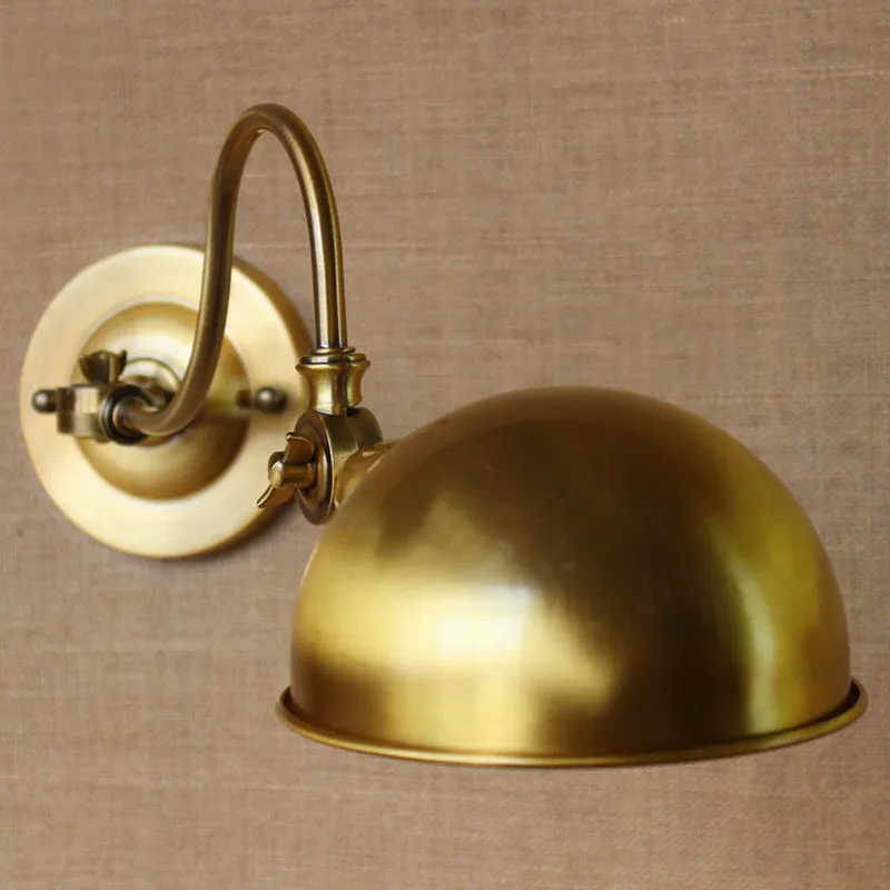 new design classical antique gold adjustable wall lamp with long swing arm for workroom bedside bedroom illumination sconce