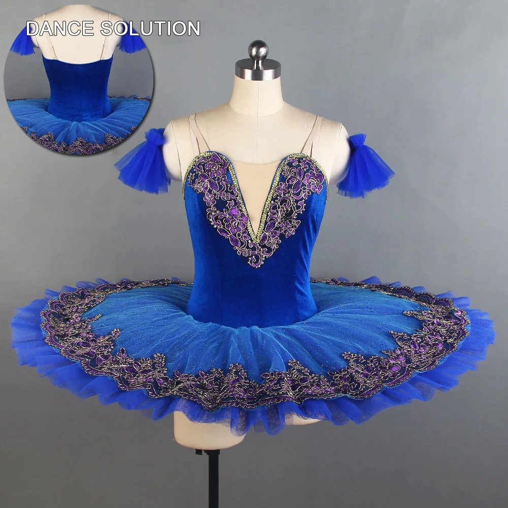 Royal Blue Pancake Tutu Velvet Bodice Ballet Dance Tutus Woman And Girl Stage Solo Costume