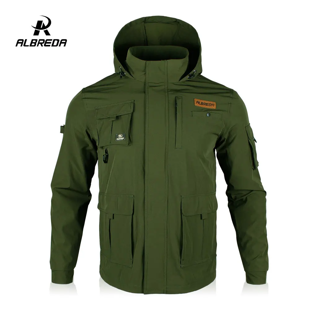 

ALBREDA 2018 Men's Outdoor camping hiking Windbreaker jacket sports waterproof coat Outwear Hooded jackets Sportswear M-3X