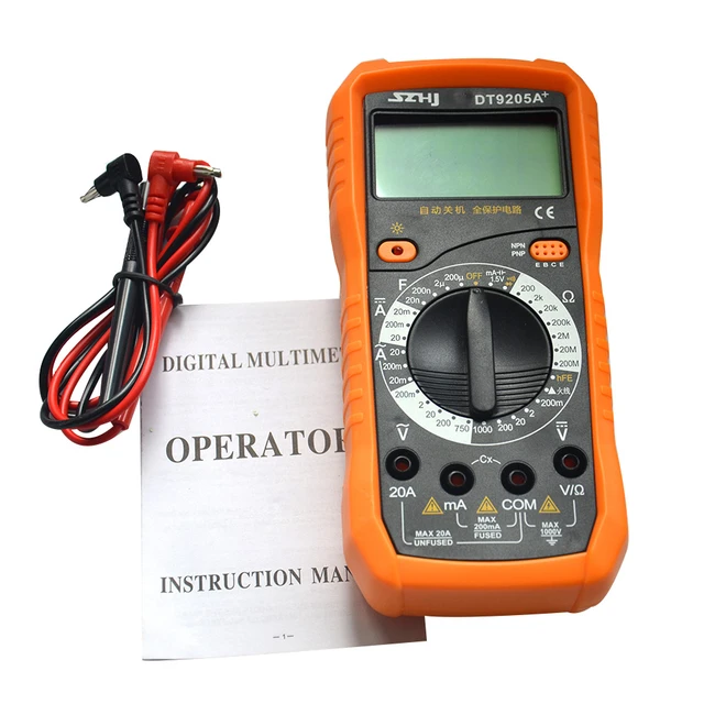 9205 LCD Screen Digital Multimeter Volt Ohm Meter Ammeter - MODDIY