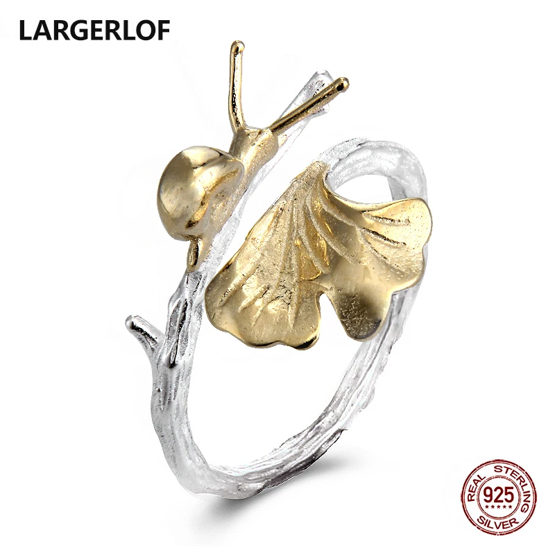 

LARGERLOF Real 925 Sterling Silver Ring Women Fine Jewelry Handmade Flower Rings For Women RG35061