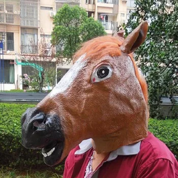

Halloween Zebra Horsehead Mask Photo Booth Prop Animal Latex Masquerade Mask Headgear For Men Women Party Accessories