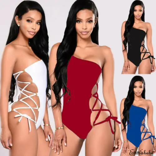 Summer Sexy One-piece Swimsuits 2019 New Women Summer Sexy Solid One Shoulder Bandage One-Piece Swimsuit Summer Sexy One-piece Swimsuits 2019 New Women Summer Sexy Solid One Shoulder Bandage One-Piece Swimsuit