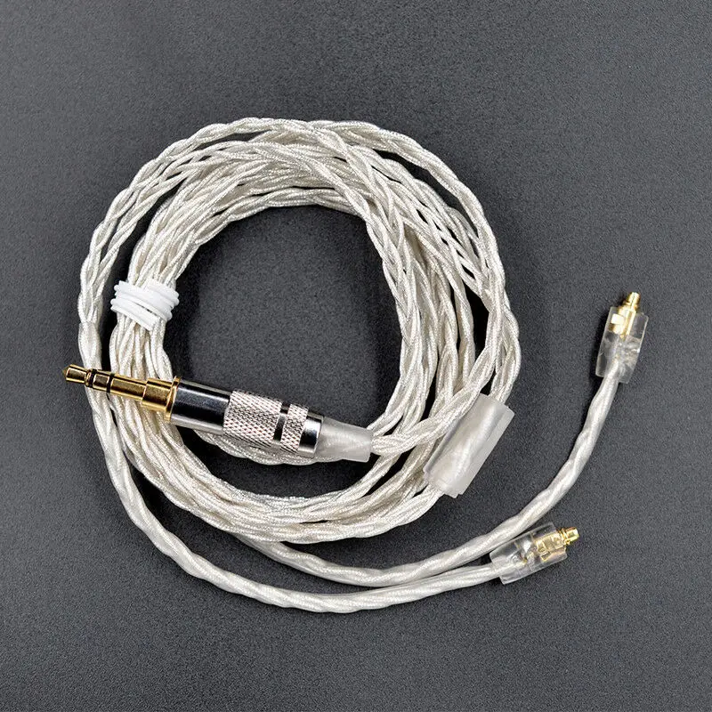 

KZ MMCX Silver Plated Cable 3.5mm Jack Plug MMCX interface Earphone Upgrade Cable Audio Repalce Wire for SE215 MMCX Earbuds