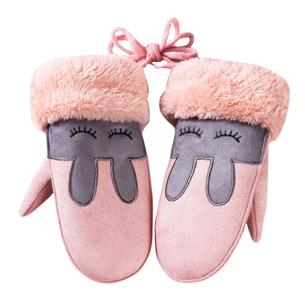 

Fashion Winter baby girl boy glove cute rabbit print lovely Children Girls Boys Twist Gloves Warm Full Finger Gloves