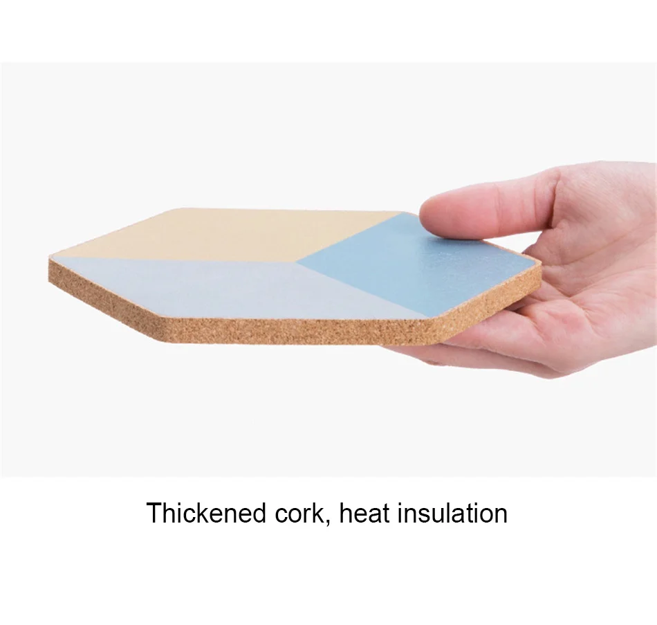 Geometric Diamond Creative Cork Placemat Casserole Pad Insulation Pad Anti-hot Bowl Mat Plate Cushion Table Mat Kitchen Decor  (11)