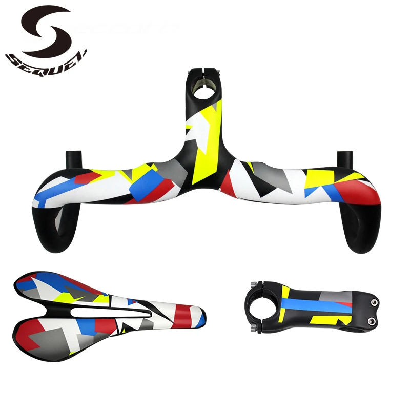

Camouflage carbon bike accessories carbon handlebar carbon saddle carbon stem Customized colors are available