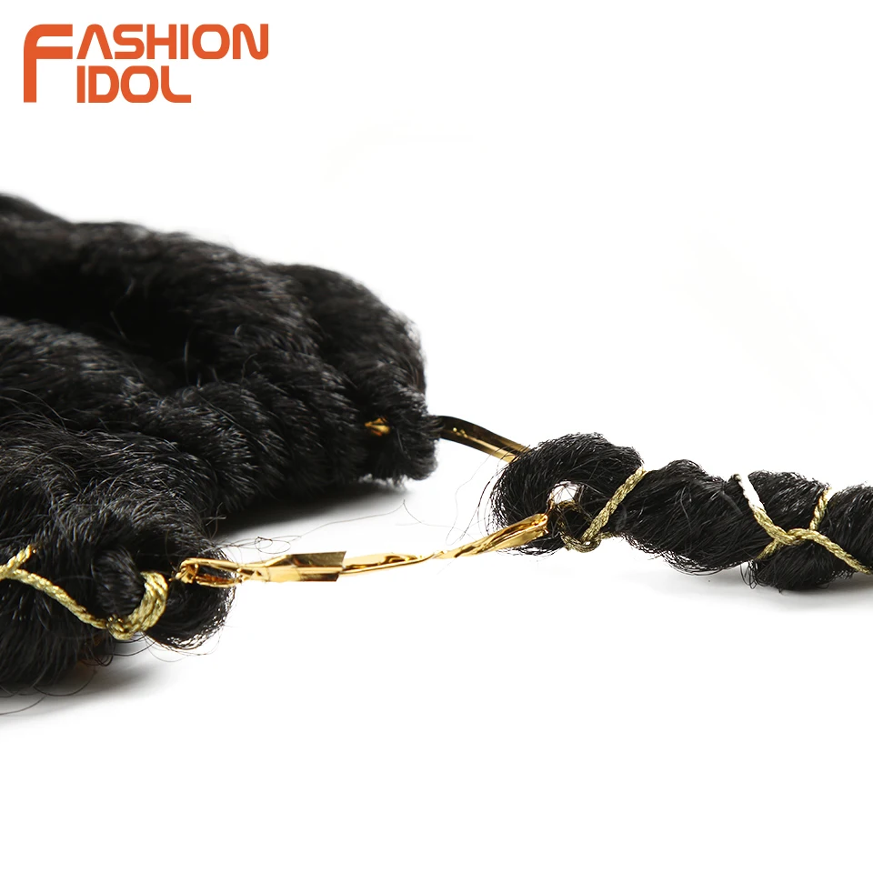 Мода IDOL 12 дюймов 12 прядей искусственные локоны в стиле Crochet косички волосы синтетические косички золотая линия украшения крючком наращивание волос