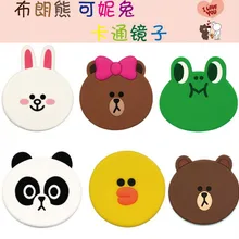 Настраиваемый Логотип портативное зеркало для макияжа рисунки из мультфильма ПВХ мягкое пластиковое маленькое зеркало ручное зеркало 50 шт./партия