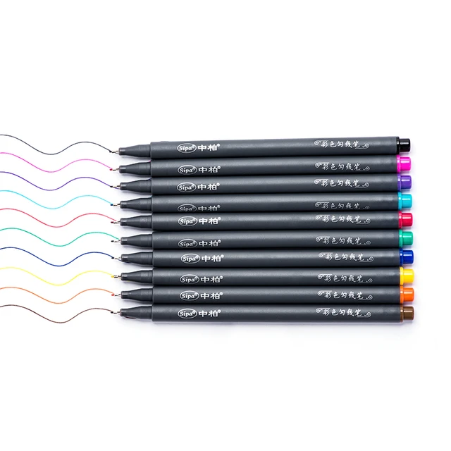 Fine line drawing pen Different Colors (10 pcs/set) – Pencil Box