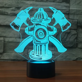 

LED Astounding Firefighter Hydrant Lamp 7 Changing Colors 3d illusion night lamp