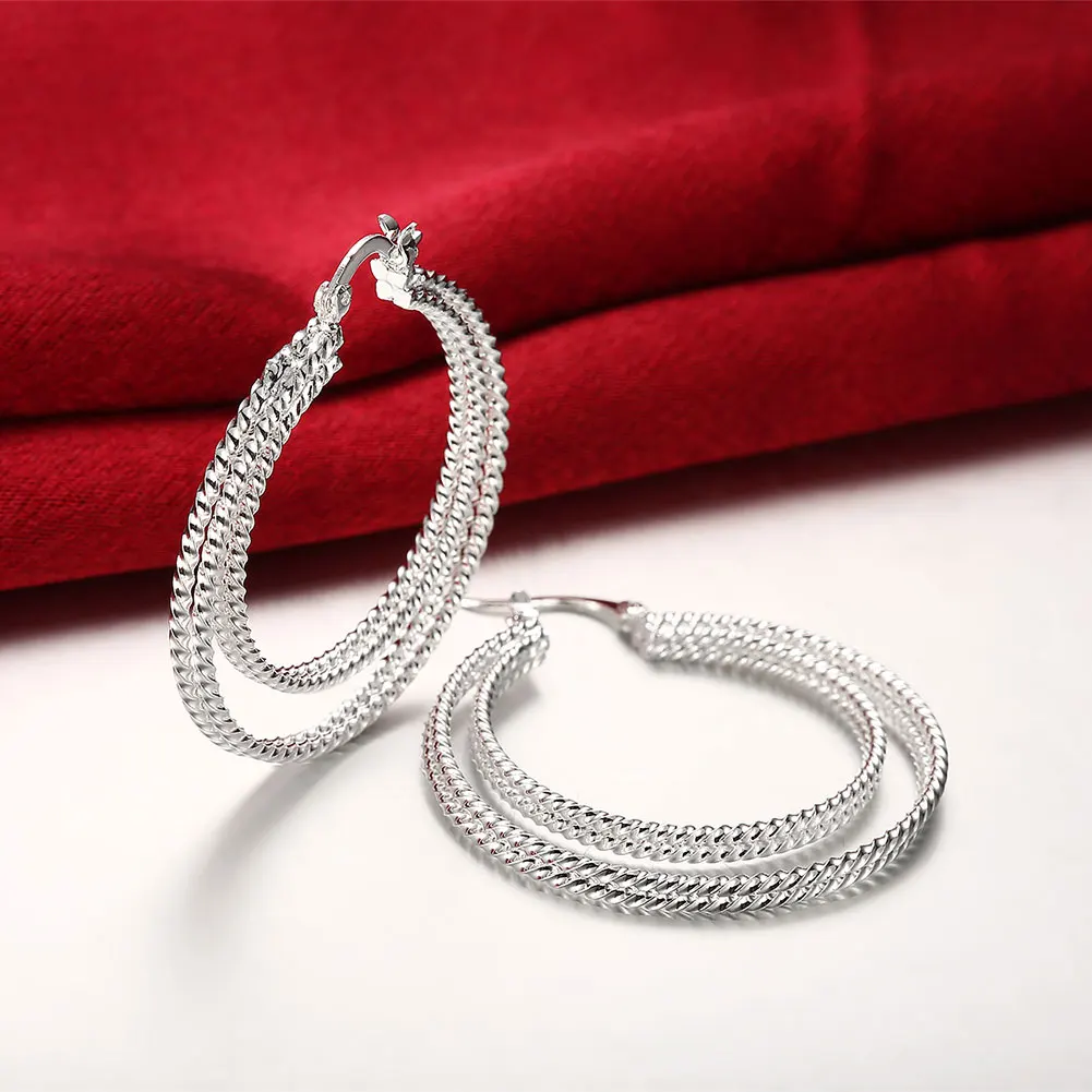 

Simple Fashion Silver Color Silver Plated Irregular Big Round Earrings for Women Fashion Big Hollow Drop Earrings Jewelry