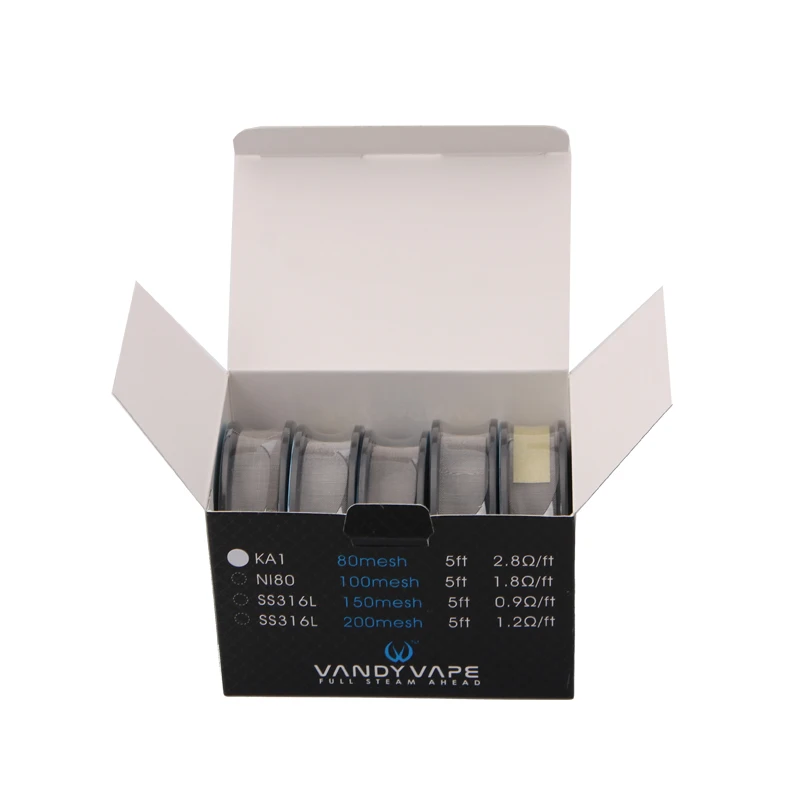 Оригинальный Vandy Vape Mesh провод KA1 80 mesh/Ni80 100 mesh/SS316L 150 200mesh Coil 5 футов для электронной