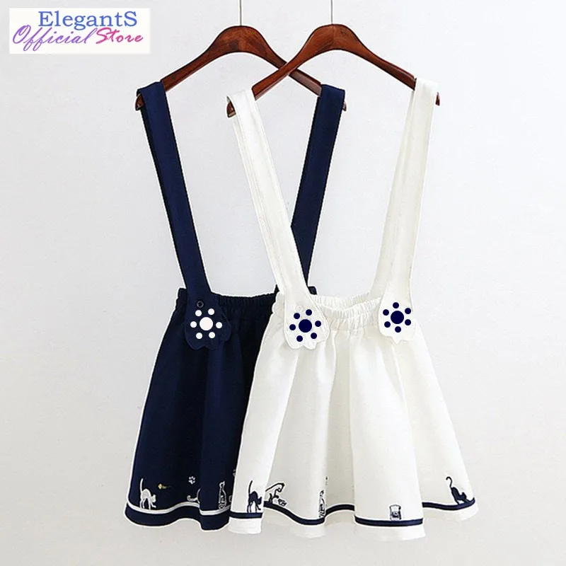 2019 Для женщин мультфильм ремень платье Мори девушка кошка след вышивка чулок без