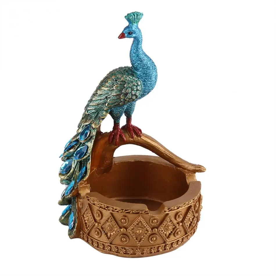

1Pcs Creative Handcraft Peacock Modelling Design Resin Ashtray Succulent Plants Pot Home Office Decor New Arrival Resin Ashtray