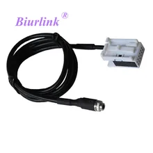 Biurlink rádio aux-in áudio música adaptador cabo 3.5mm conector jack para volkswagen skoda rcd510 rcd310 rns510