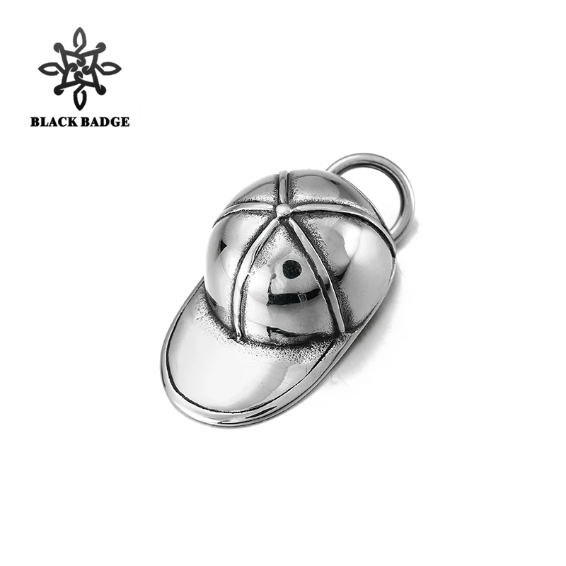 

High Grade stainless steel Cap Pendant Necklace Pure Silver Color Chain Hip-hop Necklace Jewelry For Men
